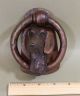 Antique Solid Bronze Schnauzer Or Airedale Terrier Dog Head Figural Doorknocker Door Bells & Knockers photo 1