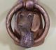 Antique Solid Bronze Schnauzer Or Airedale Terrier Dog Head Figural Doorknocker Door Bells & Knockers photo 4