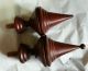 Vintage Pair Carved Wood Finials Grandfather Clock Top Architecture Salvage Finials photo 3