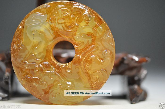 Delicate Chinese Old Jade Hand Carved Pendant - - Dragon 4281 Necklaces & Pendants photo