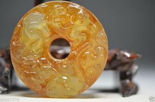 Delicate Chinese Old Jade Hand Carved Pendant - - Dragon 4281 photo