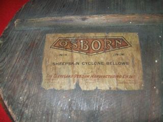 Lg.  Rare Vintage Bellows Fireplace Osborn Cyclone Rustic Primitive 1920 ' S photo