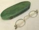 Antique Late Georgian Hallmarked Solid Silver Spectacles Shagreen Case Other photo 8