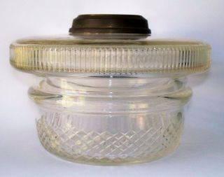 Good Quality Victorian Cut Glass - Standing Or Drop - In Oil Lamp Font photo