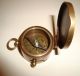Solid Brass Pocket Compass With Cover And Lock/unlock Knob (co 591) Compasses photo 3