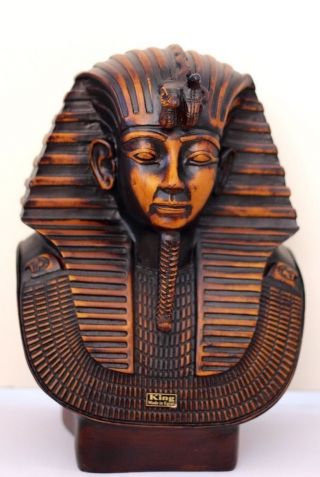 Ancient Egyptian Faience Figure Hieroglyphs Wood Statue photo