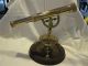 Antique Extendable Removable Brass Telescope On Wooden Base Telescopes photo 3