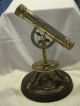 Antique Extendable Removable Brass Telescope On Wooden Base Telescopes photo 5