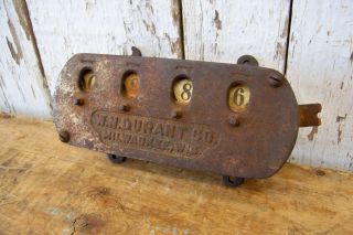 Antique Embossed Bundle Counter For Threshing Machine Old Vintage Farm Tool photo