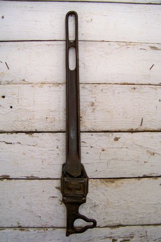 Antique Cast Iron Pace Barbed Wire Fence Stretcher Vintage Cowboy Ranch Tool photo