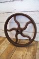 Antique Cast Iron Flywheel Pulley Wheel Vtg Industrial Steampunk Hit Miss Part Primitives photo 1
