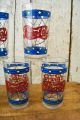 8 Vintage Pepsi Cola Drinking Glass Tumblers Tiffany Stained Glass Style Primitives photo 5
