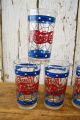 8 Vintage Pepsi Cola Drinking Glass Tumblers Tiffany Stained Glass Style Primitives photo 7