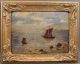 2 Antique Early 20thc Canadian Maritime Sailboat Seascape Oil Paintings Other photo 6