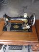 Antique Singer Sewing Machine Wooden Cabinet & Cast Iron Base Sewing Machines photo 5