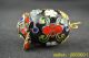 China Handwork Rare Cloisonne Carving Flower Pig Black Statue Other photo 4
