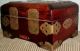 Vintage Chinese Shanghai China Rosewood Brass Carved Jade Jewelry Box Boxes photo 3