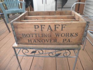 Vintage Wooden Soda Crate,  Pfaff Bottling,  Hanover,  Pa photo