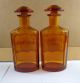 A Pair Poison Pharmacy Bottles In Amber Color.  1920 ' S Bottles & Jars photo 2