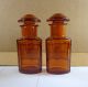 A Miniature Pharmacy Bottles In Amber Color,  1920 ' S Bottles & Jars photo 2