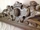 Antique French Gothic Carved Oak Pediment Architectural Salvage Armorial Lions Pediments photo 2