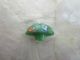 Antique Leo Popper Silver Peach Blue Overlay Opaque Jade Green Art Glass Button Buttons photo 5