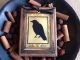 5 Wood Black Crow Ornaments/raven Gift/hang Tags/bowl Fillers/crow Ornies Set5cc Primitives photo 3