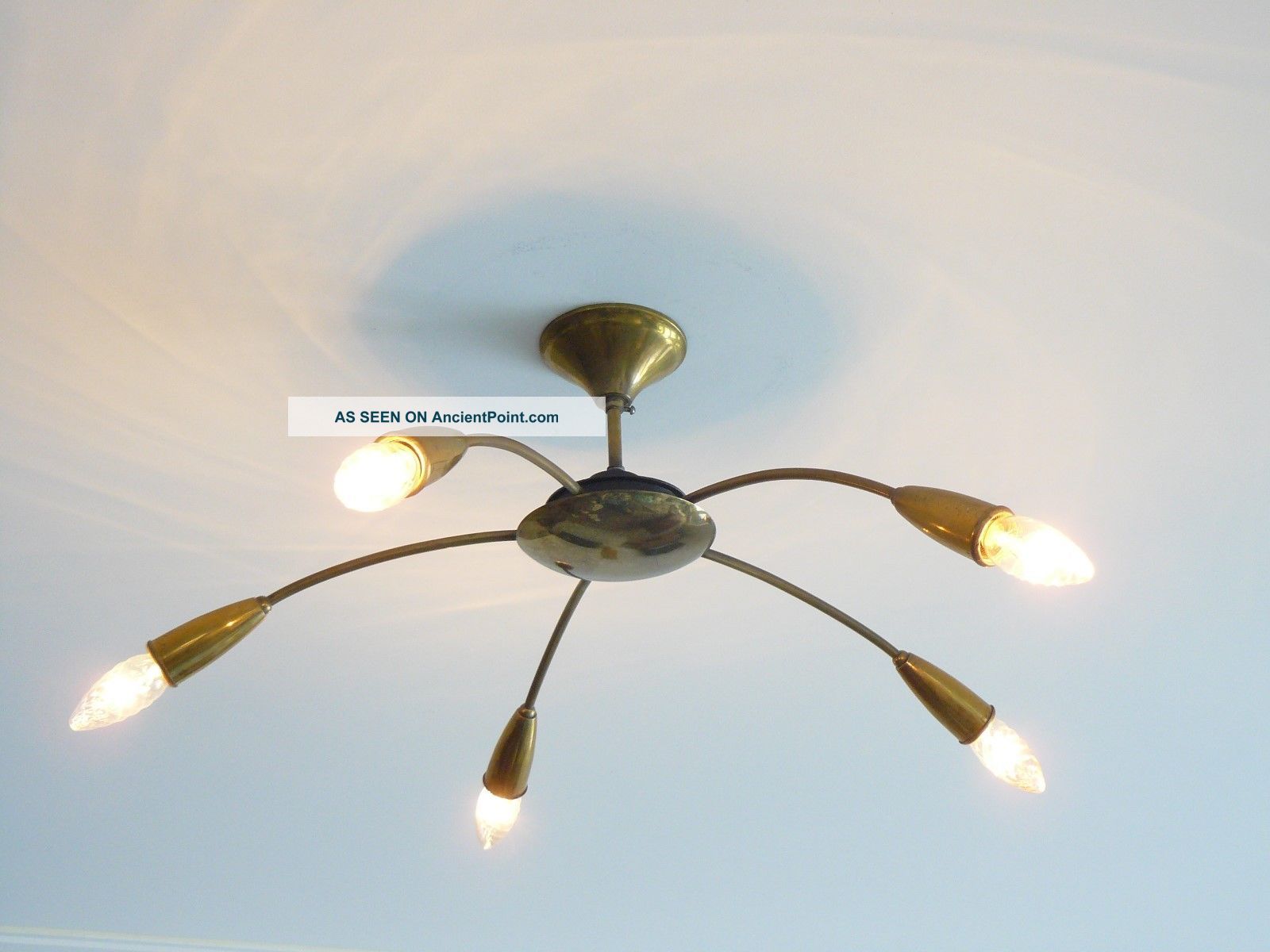 Mid Century 5 Lights Stilnovo Sputnik Ceiling Lamp Copper,  Panton Arredoluce Mid-Century Modernism photo