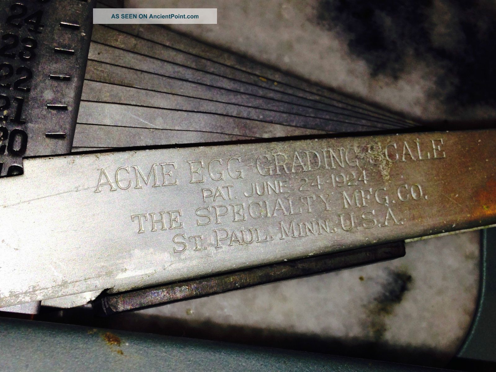 Vintage Antique Acme Egg Grading Scale 1924 Specialty Mfg St. Paul, Mn