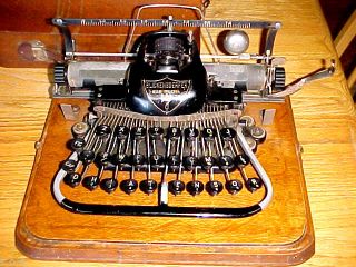 Antique Blickensderfer 7 Typewriter In Oak Case C.  1897 photo