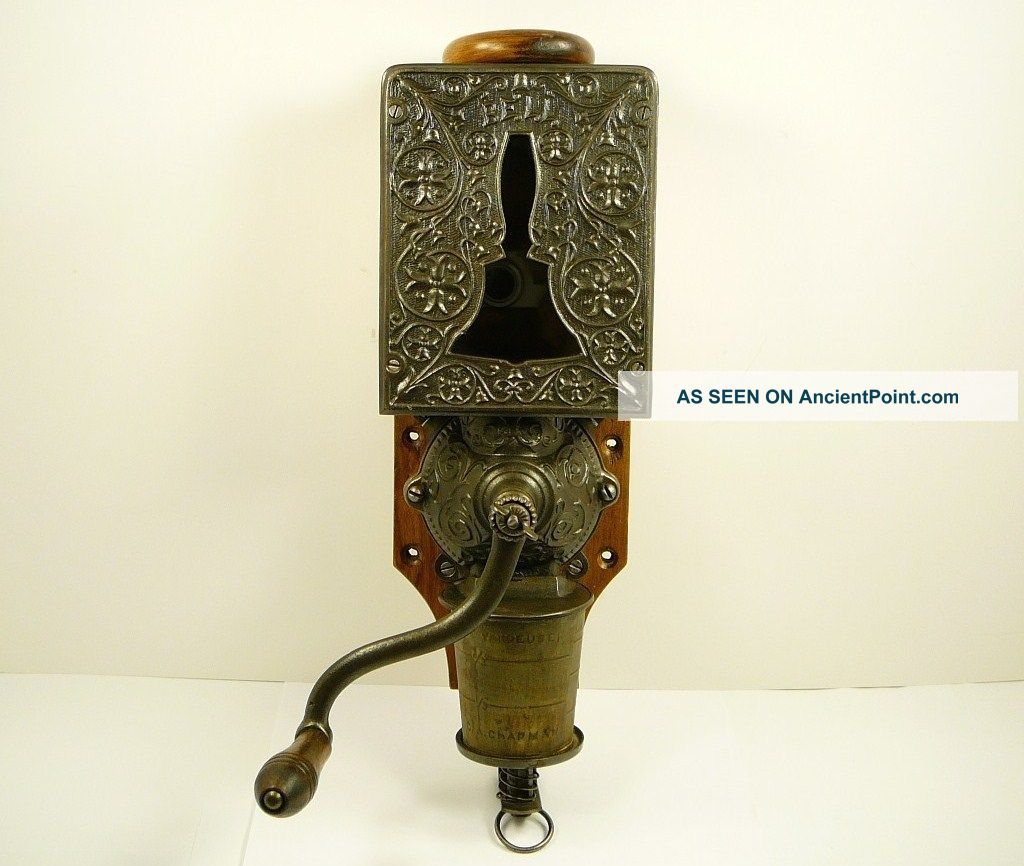 Antique Arcade Bell Coffee Grinder Wall Mount Mill Restored Vintage - Other photo