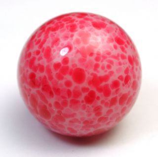 Antique Glass Ball Button Red Speckle Over Cream Design photo