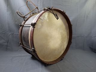 Antique 19thc Post Civil War Era M.  Slater Military Band Victorian Snare Drum photo