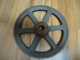 Vintage Steel Wheel Antique Rustic Pulley Steampunk Lamp Base Garden Decor photo