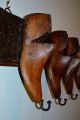 Antique Industrial Salvaged Cobbler Wood Shoe Mold; Coat Hat Rack Wall Mount Art Industrial Molds photo 9