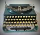 Vintage 30 ' S Remington Manuel Typewriter 2 Tone Green Celluloid Keys Tweed Case - Typewriters photo 2