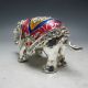 Old China Handwork Miao Silver & Cloisonne Carved Elephant Statue Other photo 1