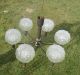 Vintage Clear Glass Mid Century Chandelier Light Lamp 6 Balls Iced Glass Mid-Century Modernism photo 5