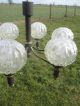 Vintage Clear Glass Mid Century Chandelier Light Lamp 6 Balls Iced Glass Mid-Century Modernism photo 7
