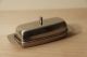 Vintage Stainless Steel Shiny Butter Dish With Glass Insert Sweden Mid-Century Modernism photo 1