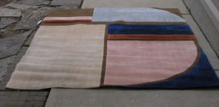 1970 ' S Mod Colorblock Edward Fields Custom Made Area Rug Carpet 6 ' X 7.  5 ' photo