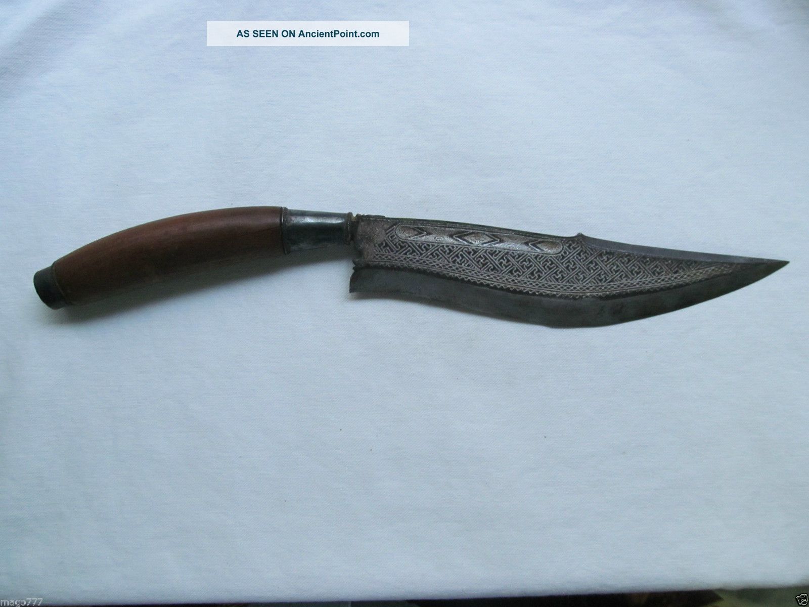 Rare Islamic Antique Dagger Large Sterling Silver Inlay - Islamic photo