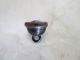 Antique Purple Tint Metal Center Hexagon Black Steel Cup Waistcoat Button 7/16 