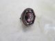 Antique Purple Tint Metal Center Hexagon Black Steel Cup Waistcoat Button 7/16 