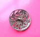 Antique Sterling Silver Button,  Face,  Leaves,  Levi & Saalman.  Dated 1899 Buttons photo 1