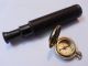 Antique Brass Telescope Leather Grip With Brass Push Button Compass Marine Telescopes photo 4