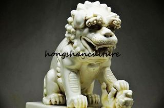Ingenious Chinese Fine Dehua White Porcelain Statues - - - Lion photo