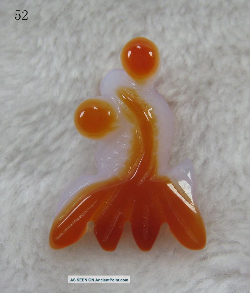 Exquisite Chinese Handcraft Hetian White Red Jade Goldfish Pendant 52 Necklaces & Pendants photo