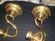 Antique Pair Brass Sconces Chandeliers, Fixtures, Sconces photo 1