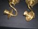 Antique Pair Brass Sconces Chandeliers, Fixtures, Sconces photo 2